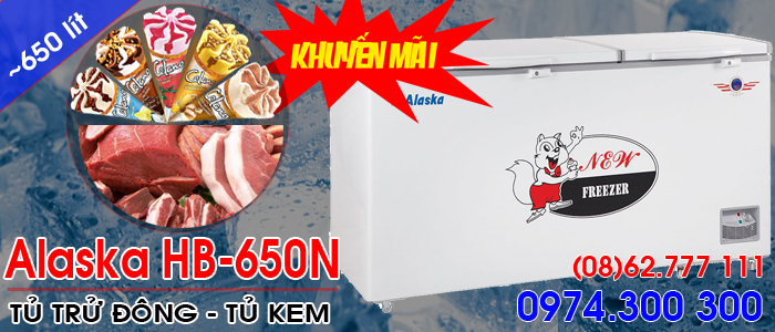 Tủ trử đ&ocirc;ng Alaska HB-650N (650 l&iacute;t)